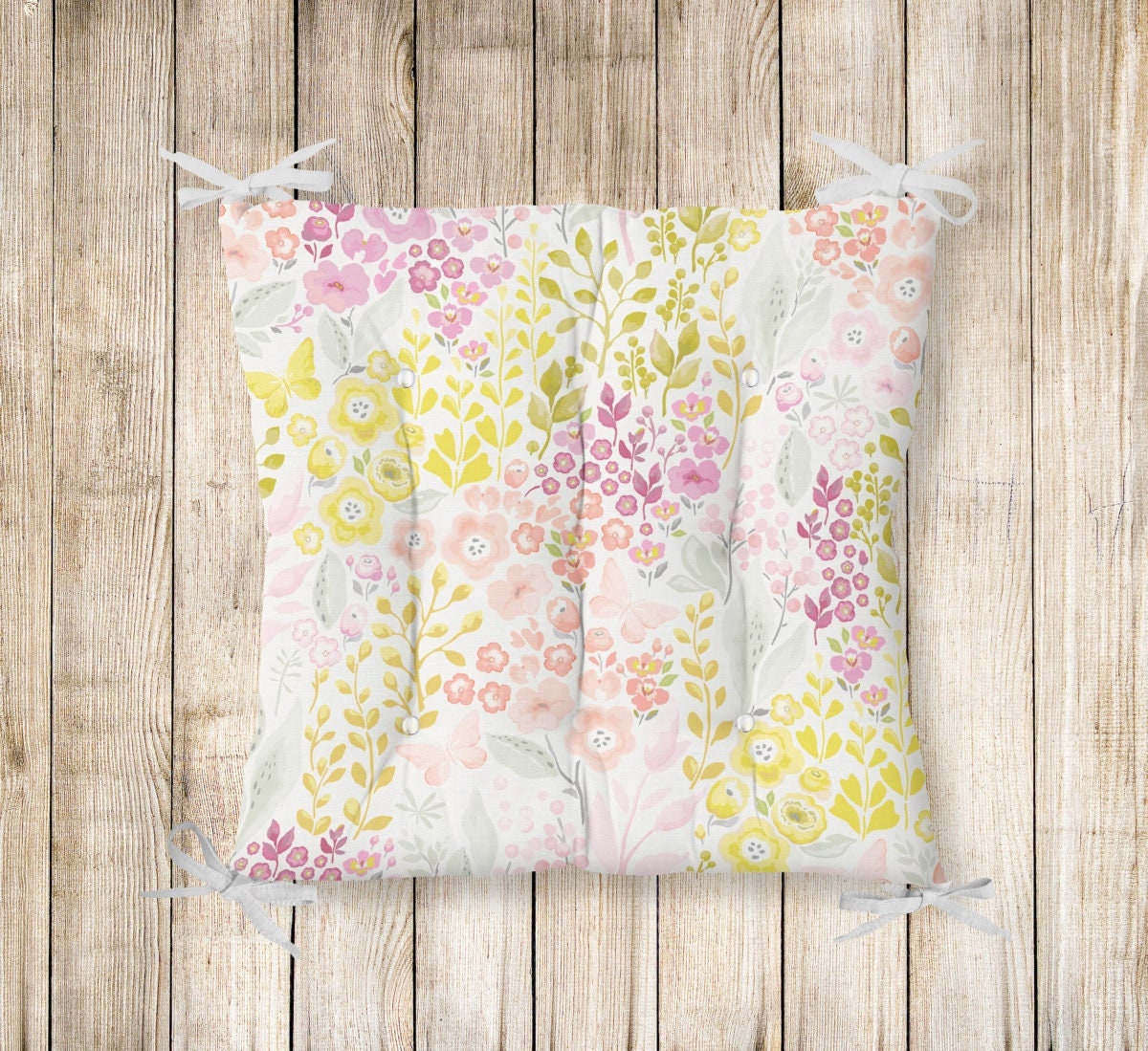 Floral Seat Cushions Flower Print Chair Cushions Daisy Etsy