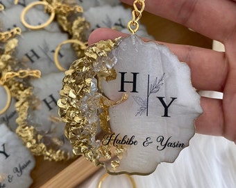 Wedding Favor, Wedding Keychain, Epoxy keychain , Engagement Favor, Anniversary Favor, Henna Favor; Henna Night Gift