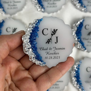 Royal Blue Stone Wedding Magnet, Wedding Favors, Epoxy Magnet, Engagement Favors,Epoxy Magnet, Anniversary Favors, islamic Favors Magnet