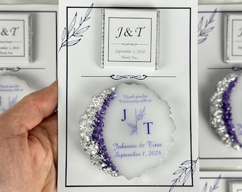 Juego de chocolate e imán de epoxi personalizado, reserva la fecha, obsequio de lujo para invitados a la boda, recuerdo de boda, chocolate de boda personalizado