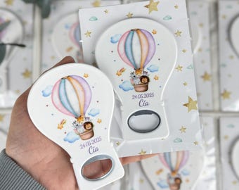 Customized Baby Shower Gift Magnet, Cap Opener, Birthday or Baptism Event,Customizable Baptism Favor, Magnet Souvenir, Bottle Opener Magnet