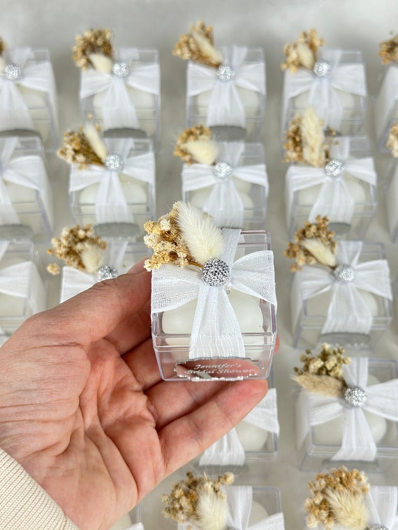 Bubble Candle Favors for Guest,Personalized Wedding Gift,Henna Gift Favors,Baby Shower Gift, Custom Bubble Cube Candle,Baptism Candle Favors