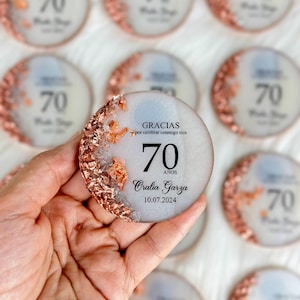 Rose Gold Personalized 70th Birthday Adult Party Magnet,40th,50th,60th,80th,90th,100th Birthday Party Favors,Adult Birthday Party Decoration
