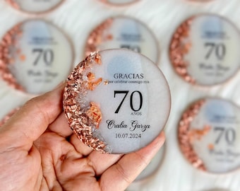 Rose Gold Personalized 70th Birthday Adult Party Magnet,40th,50th,60th,80th,90th,100th Birthday Party Favors,Adult Birthday Party Decoration