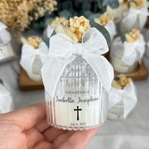 Personalized Baptism Favors, Eucalyptus Baptism Candle Favor, Favor Bulk, Christening Favor, Baptism Thank You Favors, First Communion Favor