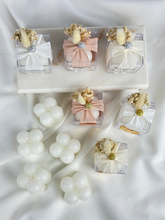 Set Di 2 Candele Artistiche In Cera Di Soia: Una A Forma Di Corpo Femminile E Una A Cubo Con Bolle, Profumate, Decorazione Per Camera Da Letto E Bagno - 2