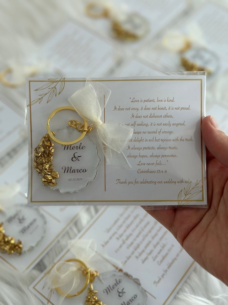 Wedding Favor, Wedding Invitation, Personalized Stone Decorated Epoxy ...