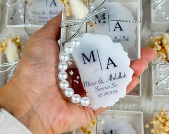 Personalized Wedding Pearl Epoxy Magnet Favor,Engagement Favor,Nikkah Favor,Anniversary Favor,Save the date,Wedding Gift,Adult Birthday Gift