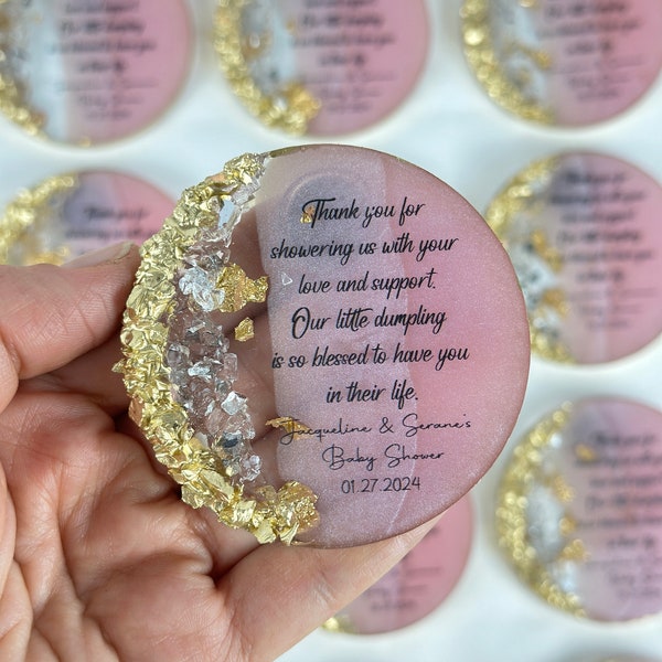 Pink Epoxy Custom Magnet To Baby Shower Favors, Personalized Baby Favors, Baby Shower Girl Welcome, Reveal Party favors Guest Return Gifts