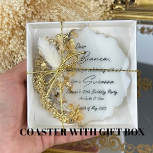 Golden Coaster Personalized Wedding Party Epoxy Favors,Bridesmaid Gifts,Wedding Bulk Gifts,Save the date,Thank You Gift,Engagement Favors