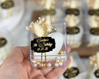 Golden Personalized Oyster Candle Gift, Custom Baptism Candle Decoration, Christening Candle, Birthday Party Favors, First Communion Candle