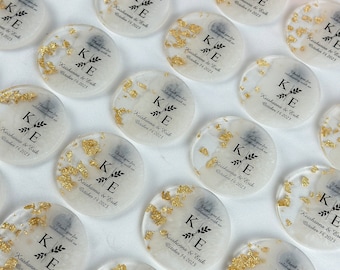 Personalized Wedding Favor Magnet, Luxury Resin Guest Gift, Custom Epoxy Keepsake, Bridal Shower Favor, Engagement Souvenir