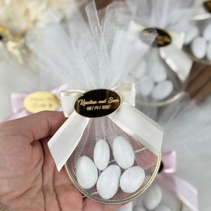 Wedding Almond Candy Favors For Guests, Engagement Favors,Gold Metal Ring Favors,  Wedding Candy, Personalized Gift, Unique Wedding Favors