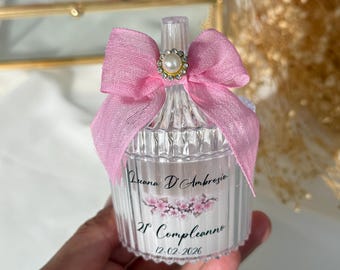 Personalized Vanilla Candle Favors, Birthday Souvenir, Acrylic Box