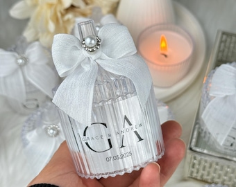 Personalisierte Hochzeitskerzengeschenke, Kerzengeschenke, Hochzeitsandenken für Gäste, Dankeschön Gefälligkeiten, Schüttgut für Gäste, Brautduschenbevorzugung