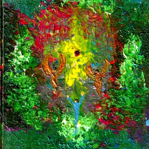 Acrylic Green Abstract Outsider Folk Painting-Inspirational Saying- Spiritual and Motivational Art