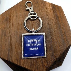 Matchbox Twenty Lyrics Silver Pendant Necklace or Keychain: Handmade Fan Gift Downfall Song Lyrics “Be My Savior, and I’ll Be Your Downfall”