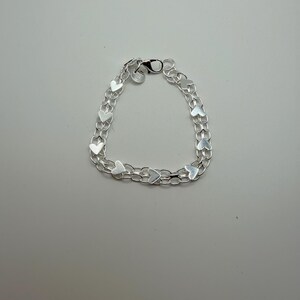Sterling Silver 925 Heart Bracelet - Layering Link Adjustable Bracelet: Perfect Valentine’s Day Gift! Celebrate Friendship Bracelet Hearts image 13