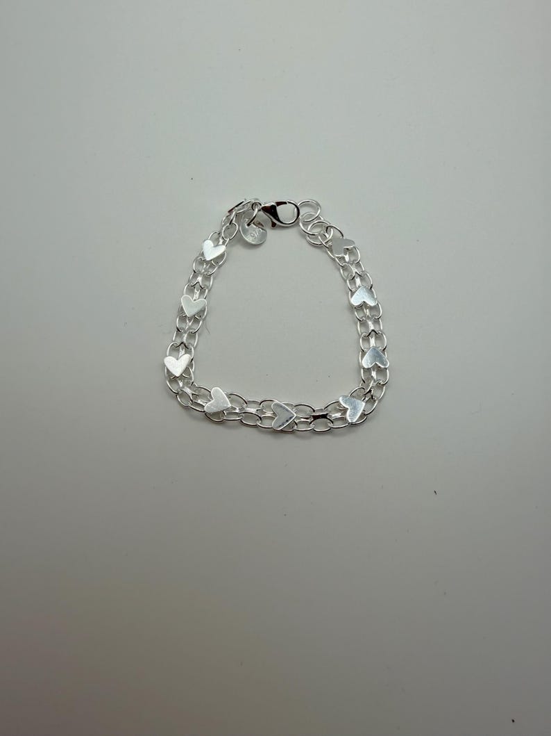 Sterling Silver 925 Heart Bracelet - Layering Link Adjustable Bracelet: Perfect Valentine’s Day Gift! Celebrate Friendship Bracelet Hearts image 13