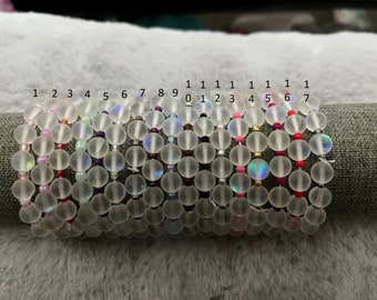 Iridescent Mermaid Bracelet: Matte Aurora Crystal Glass Beads