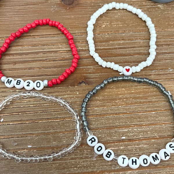 Rob Thomas & Matchbox 20 Red, Grey, White Stacking Bracelet Set of 4! Matchbox Twenty