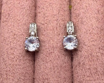 Orecchini in argento sterling, classici orecchini a perno con zirconi cubici, orecchini da sposa