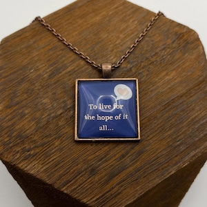 Tay Tay Folk Lore Song Lyrics August Copper Pendant Necklace “To Live for the Hope of it All” Charm Necklace Lyrics Necklace August Song