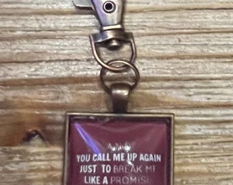 All Too Well Song Lyrics “And You Call Me Up Again Just to Break Me Like a Promise” Copper Square Charm Bag Charm Purse Charm Bag Clip