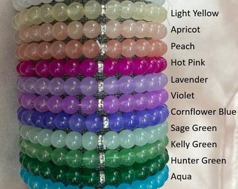 Glass Beaded Stacking Bracelet: 6mm Colorful Layering Bracelet