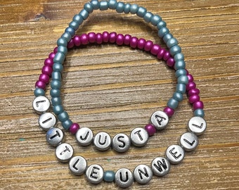 Matchbox Twenty Bracelet Set: &quot;Just a Little Unwell&quot; Lyric Bead Bracelets