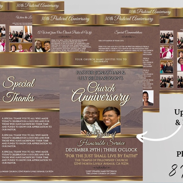 Pastor Installation Program Template Etsy