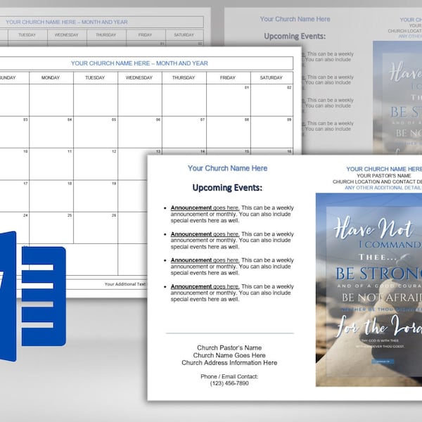Free Church Bulletin Template Etsy Free Church Bulletin Template Etsy