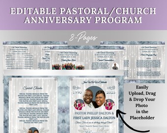 Church Anniversary Program Template Editable in Corjl Etsy