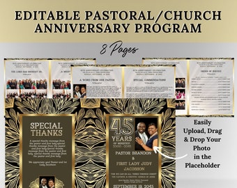 11x17 Church Anniversary Program Template Etsy
