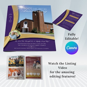 Church Souvenir Book Ad DIY Photo Templates Fully Editable Size: 8 5x11