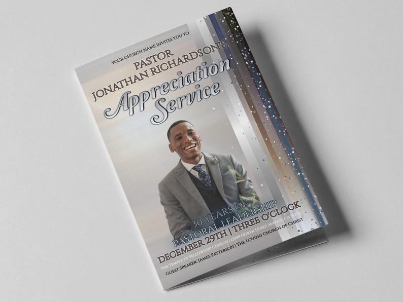 Pastor Appreciation Program Template | Editable Church Service (corjl ...