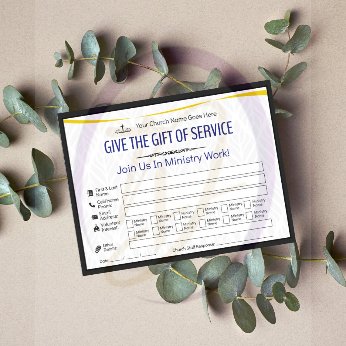 CORJL Church Connect Card Bundle | DIY Printable | 1 Sheet Size: 11x8.5 ...