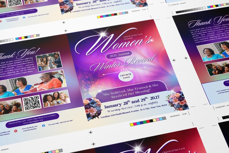 Womens Conference Program Template | True Revive Beauty / Peach Floral Booklet (Canva) immagine 11