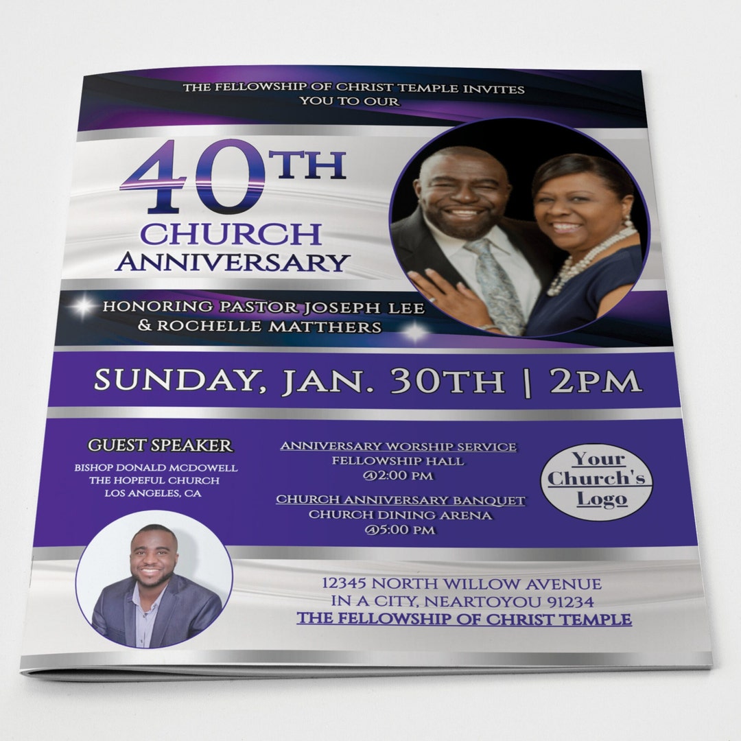 CORJL Church Anniversary Program Template Pastor Appreciation Editable CORJL Church Anniversary Program Template Pastor Appreciation Editable