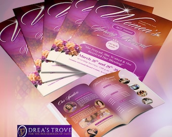 Editable Women's Conference Church Program Template (Digital Download)