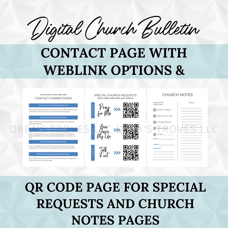 Digital Church Bulletin Template Editable in Canva Size Etsy