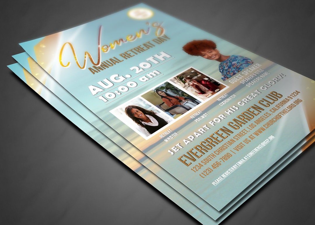Womens Church Conference Flyer Editable Template pic