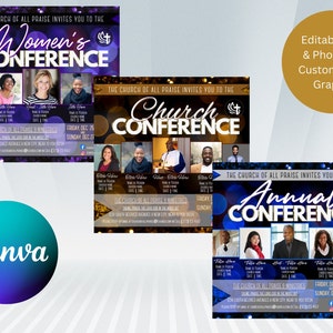 Church Conference Flyer Women's Annual Church Bundle Instagram Facebook Email or Text Photo Size 1080x1080 / 4x4 inches image 2