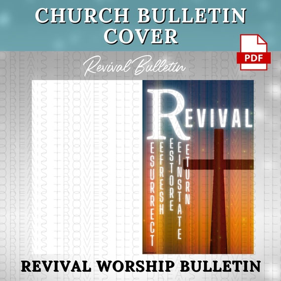 Revival Church Bulletin Cover Worship Bulletin PDF - Etsy