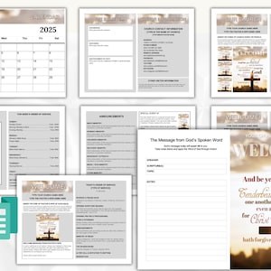 MICROSOFT Editable Church Worship Program Template | Microsoft Publisher | Bifold 8.5x5.5 Welcome Church Program | Personalize & Print!