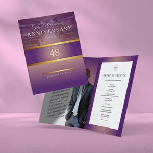 Church Anniversary Program Template | Canva Editable (9 Single Sheet Pages)