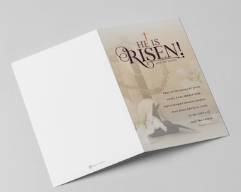 Easter Sunday Bulletins | Church Program Cover | PDF Instant Download Template | Digital Printable Shell | Print Sizes: 8.5x11 | He Is Risen