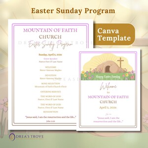 Easter Program Template | Canva Editable | 8.5x11 | Double-sided image 4