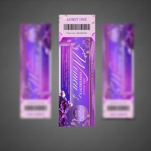Womens Conference Ticket Template | DIY Purple Floral Event (Digital Download)