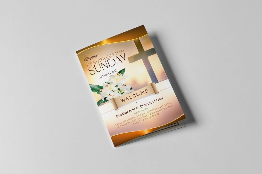 Resurrection Sunday Program Template | Church Easter Service (editable ...